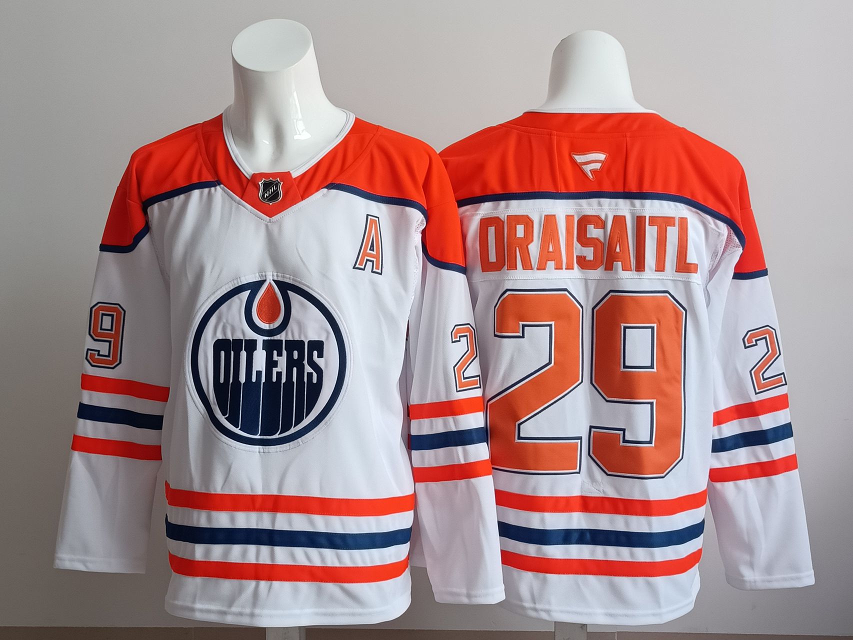 Men 2025 Edmonton Oilers #29 Draisaitl White Throwback NHL Jersey style 01->detroit red wings->NHL Jersey